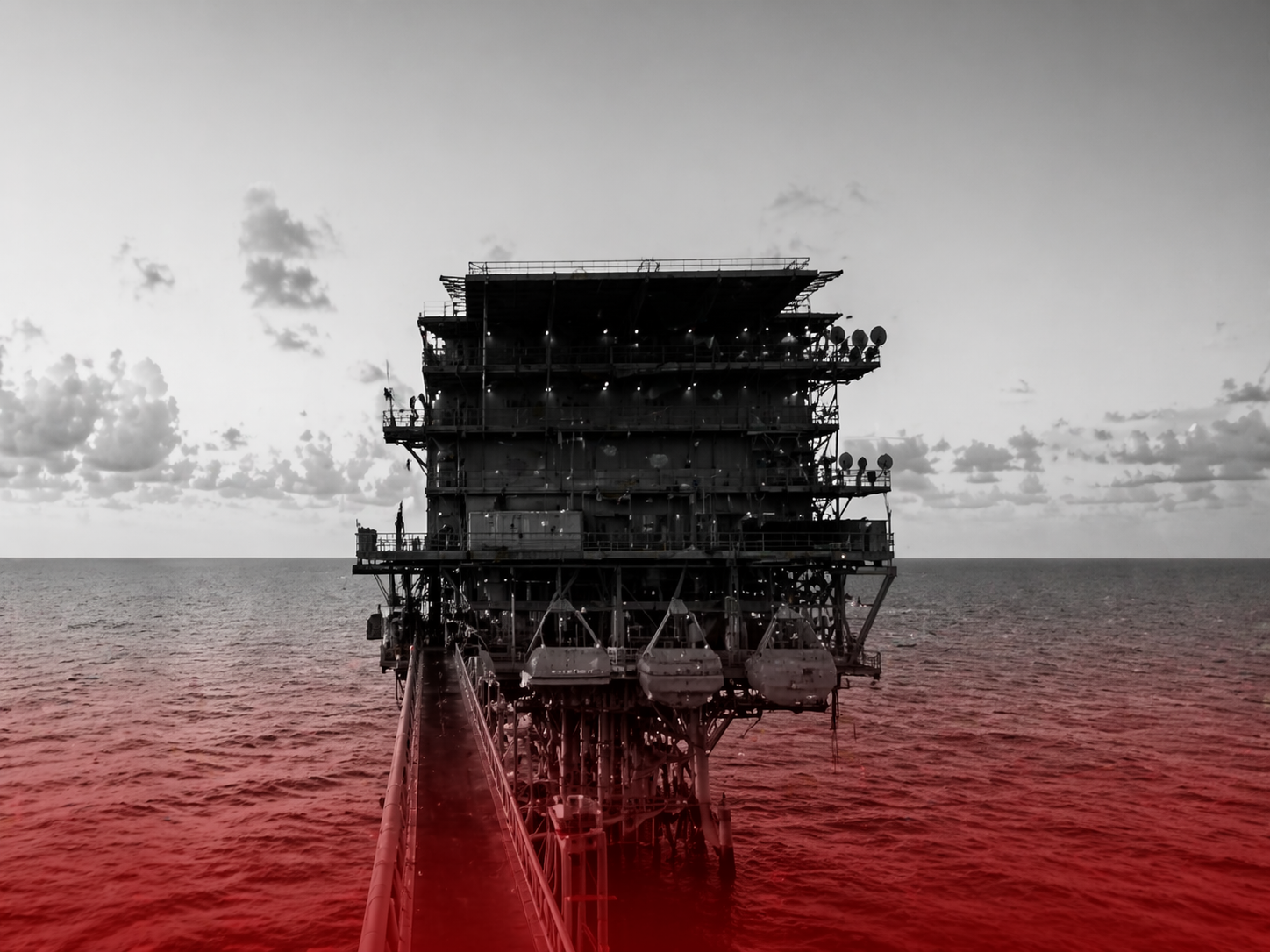 Offshore platform at sea